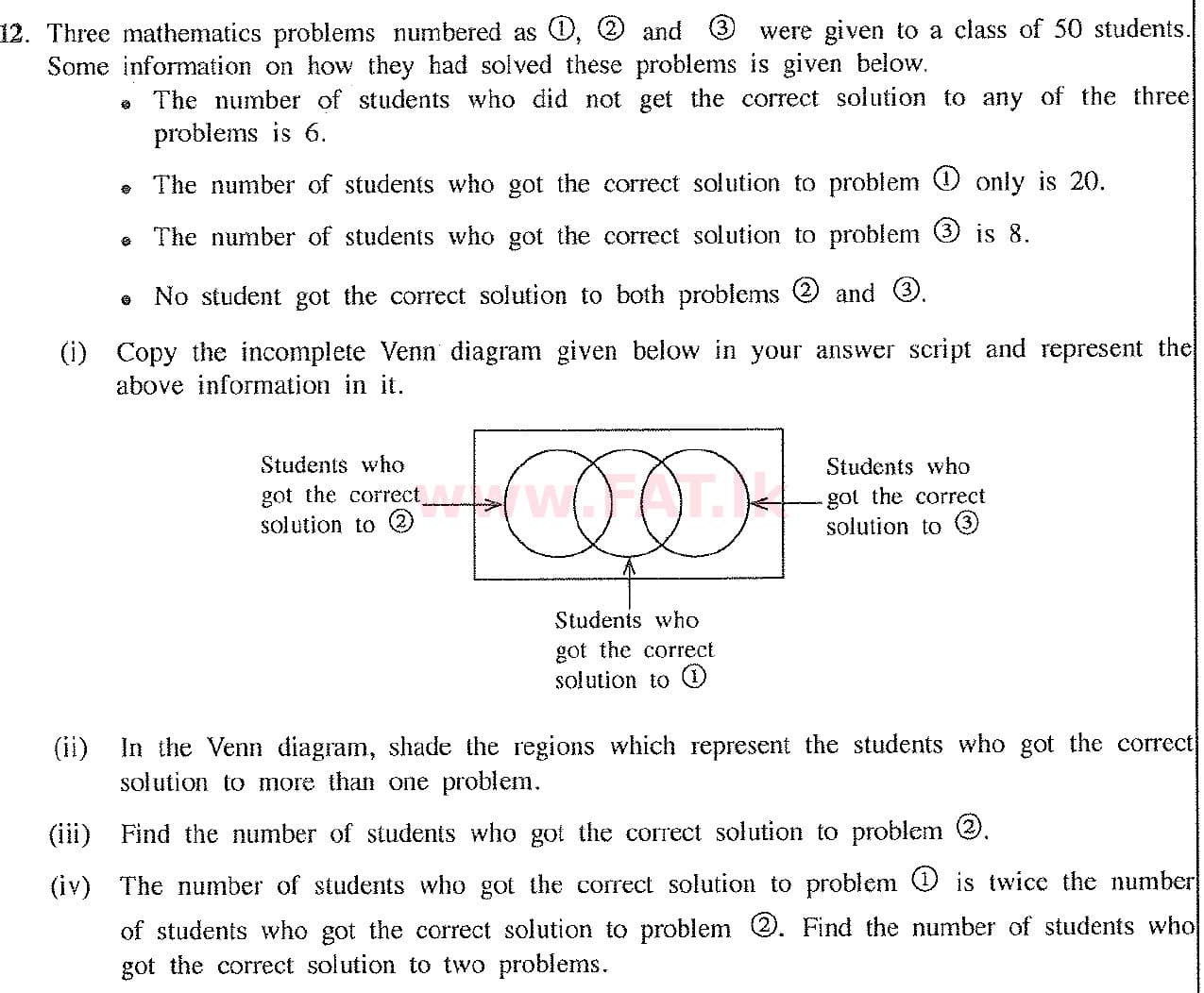 National Syllabus : Ordinary Level (O/L) Mathematics - 2017 December - Paper II (English Medium) 12 1