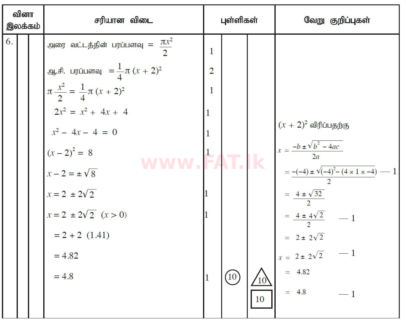 National Syllabus : Ordinary Level (O/L) Mathematics - 2017 December - Paper II (தமிழ் Medium) 6 5348