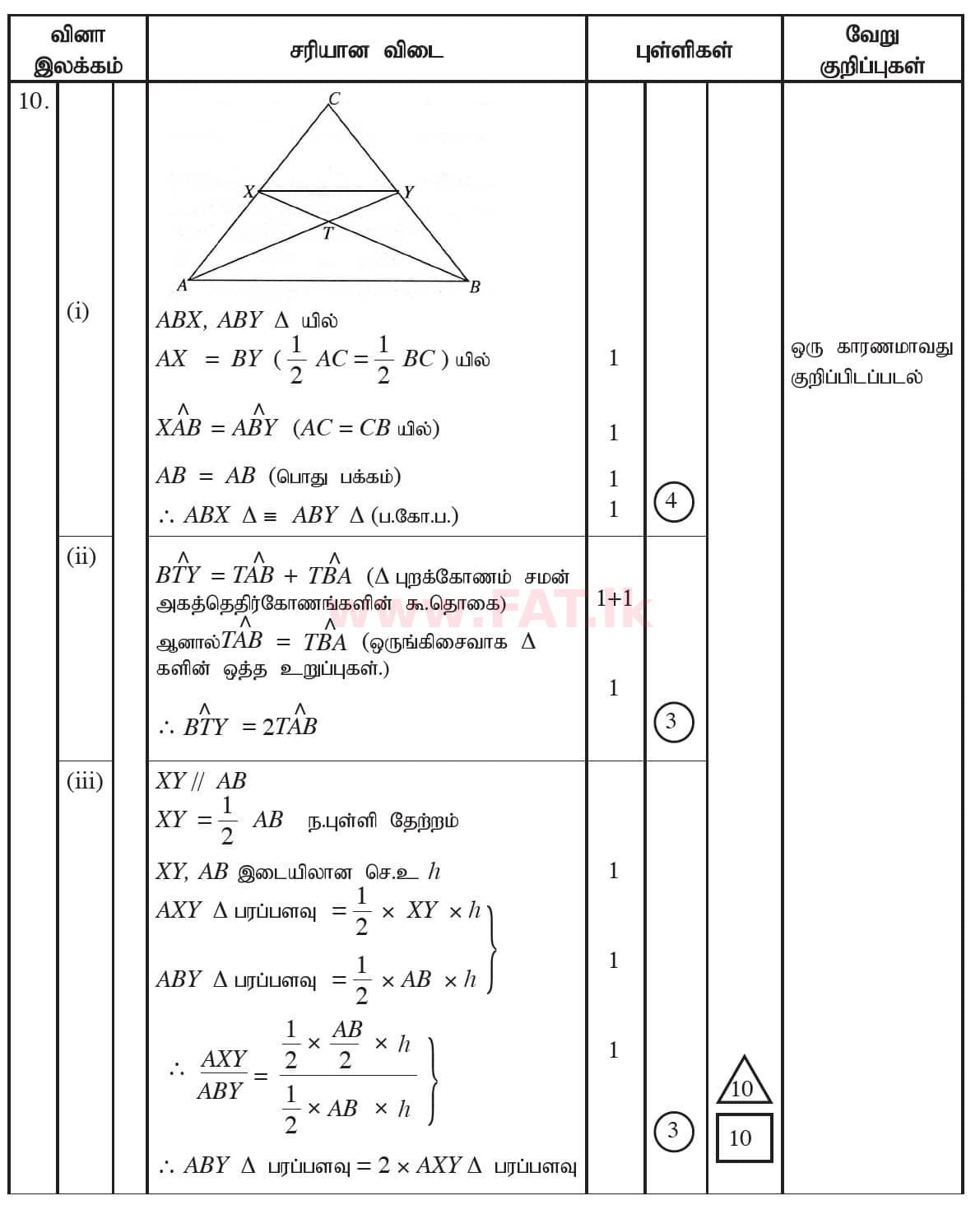 National Syllabus : Ordinary Level (O/L) Mathematics - 2017 December - Paper II (தமிழ் Medium) 10 5353
