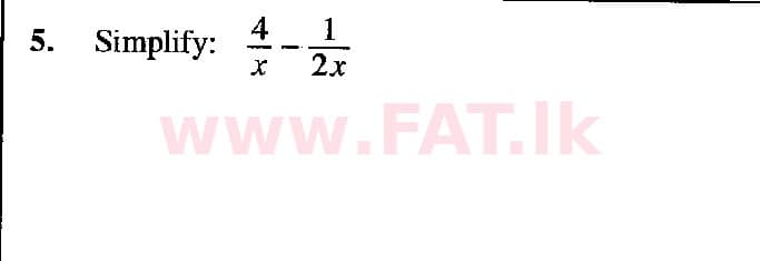 දේශීය විෂය නිර්දේශය : සාමාන්‍ය පෙළ (O/L) ගණිතය - 2018 දෙසැම්බර් - ප්‍රශ්න පත්‍රය I (English මාධ්‍යය) 5 1