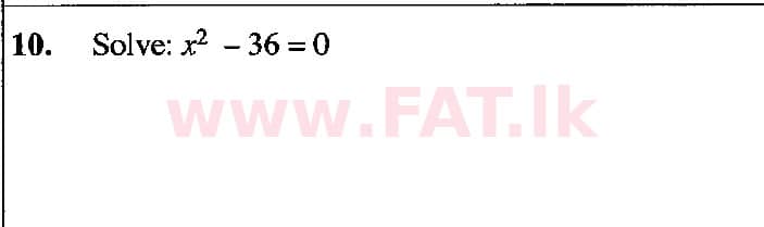 දේශීය විෂය නිර්දේශය : සාමාන්‍ය පෙළ (O/L) ගණිතය - 2018 දෙසැම්බර් - ප්‍රශ්න පත්‍රය I (English මාධ්‍යය) 10 1