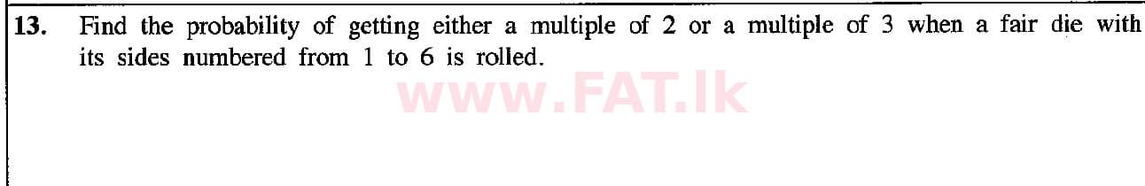 දේශීය විෂය නිර්දේශය : සාමාන්‍ය පෙළ (O/L) ගණිතය - 2018 දෙසැම්බර් - ප්‍රශ්න පත්‍රය I (English මාධ්‍යය) 13 1
