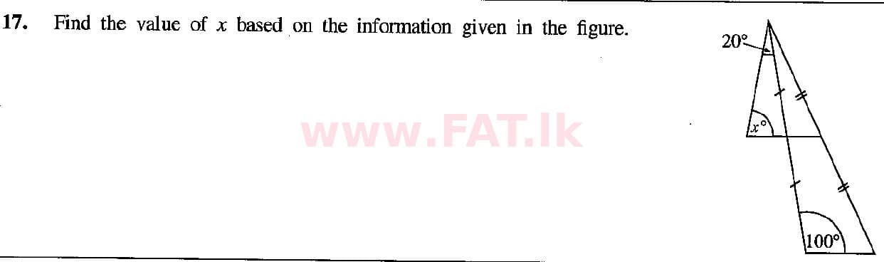 දේශීය විෂය නිර්දේශය : සාමාන්‍ය පෙළ (O/L) ගණිතය - 2018 දෙසැම්බර් - ප්‍රශ්න පත්‍රය I (English මාධ්‍යය) 17 1