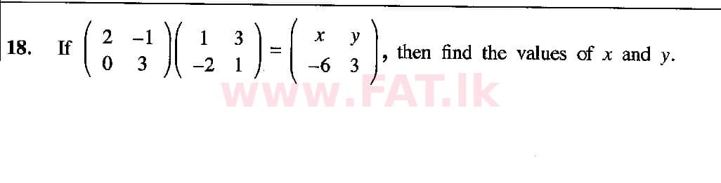 දේශීය විෂය නිර්දේශය : සාමාන්‍ය පෙළ (O/L) ගණිතය - 2018 දෙසැම්බර් - ප්‍රශ්න පත්‍රය I (English මාධ්‍යය) 18 1