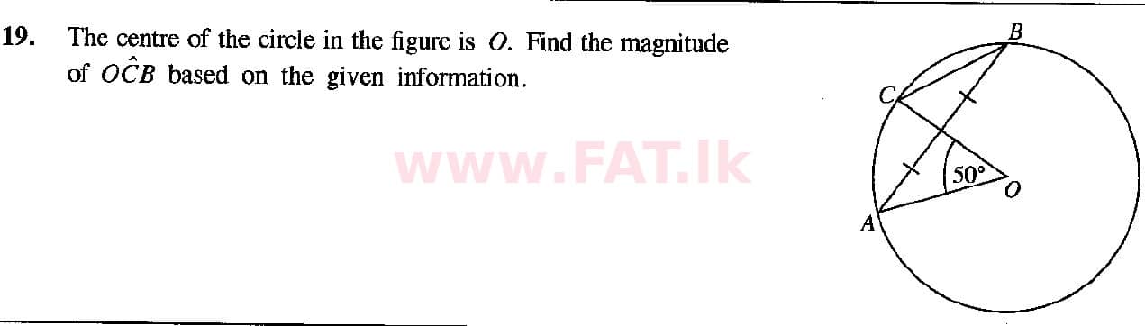 දේශීය විෂය නිර්දේශය : සාමාන්‍ය පෙළ (O/L) ගණිතය - 2018 දෙසැම්බර් - ප්‍රශ්න පත්‍රය I (English මාධ්‍යය) 19 1