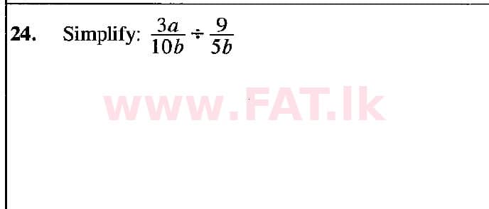 දේශීය විෂය නිර්දේශය : සාමාන්‍ය පෙළ (O/L) ගණිතය - 2018 දෙසැම්බර් - ප්‍රශ්න පත්‍රය I (English මාධ්‍යය) 24 1