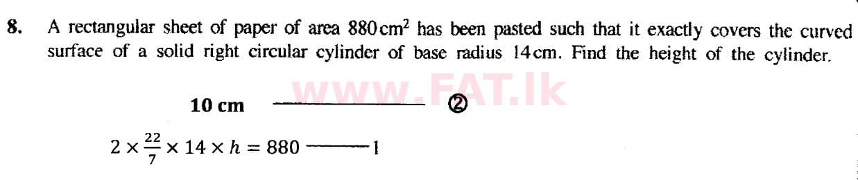 දේශීය විෂය නිර්දේශය : සාමාන්‍ය පෙළ (O/L) ගණිතය - 2018 දෙසැම්බර් - ප්‍රශ්න පත්‍රය I (English මාධ්‍යය) 8 5433
