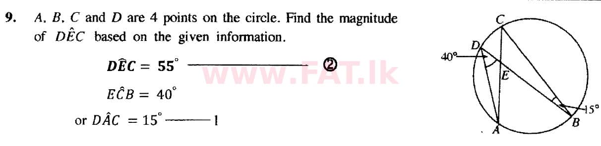 දේශීය විෂය නිර්දේශය : සාමාන්‍ය පෙළ (O/L) ගණිතය - 2018 දෙසැම්බර් - ප්‍රශ්න පත්‍රය I (English මාධ්‍යය) 9 5434