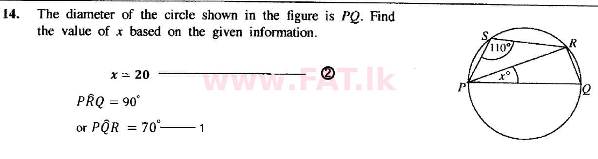 දේශීය විෂය නිර්දේශය : සාමාන්‍ය පෙළ (O/L) ගණිතය - 2018 දෙසැම්බර් - ප්‍රශ්න පත්‍රය I (English මාධ්‍යය) 14 5439