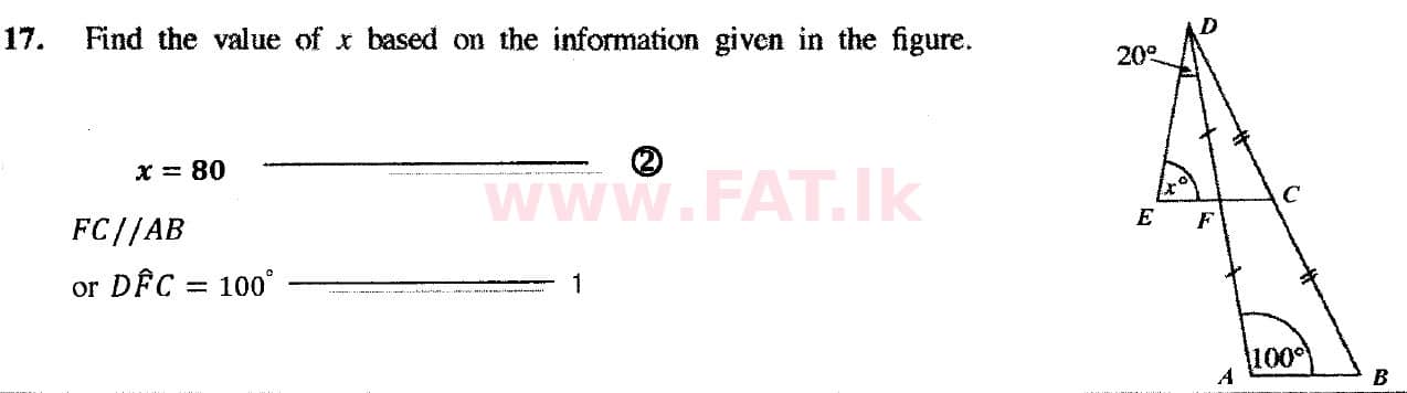 දේශීය විෂය නිර්දේශය : සාමාන්‍ය පෙළ (O/L) ගණිතය - 2018 දෙසැම්බර් - ප්‍රශ්න පත්‍රය I (English මාධ්‍යය) 17 5442