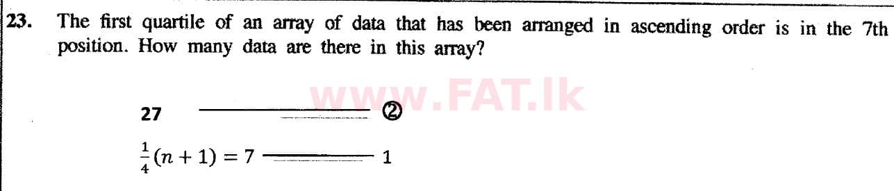 දේශීය විෂය නිර්දේශය : සාමාන්‍ය පෙළ (O/L) ගණිතය - 2018 දෙසැම්බර් - ප්‍රශ්න පත්‍රය I (English මාධ්‍යය) 23 5448