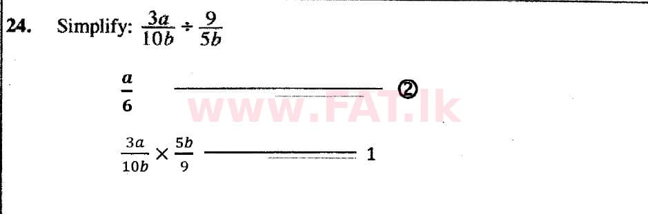 දේශීය විෂය නිර්දේශය : සාමාන්‍ය පෙළ (O/L) ගණිතය - 2018 දෙසැම්බර් - ප්‍රශ්න පත්‍රය I (English මාධ්‍යය) 24 5449