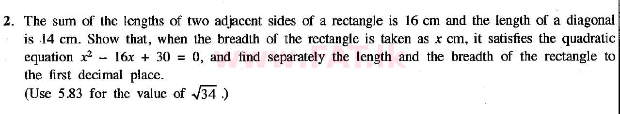 National Syllabus : Ordinary Level (O/L) Mathematics - 2018 December - Paper II (English Medium) 2 1