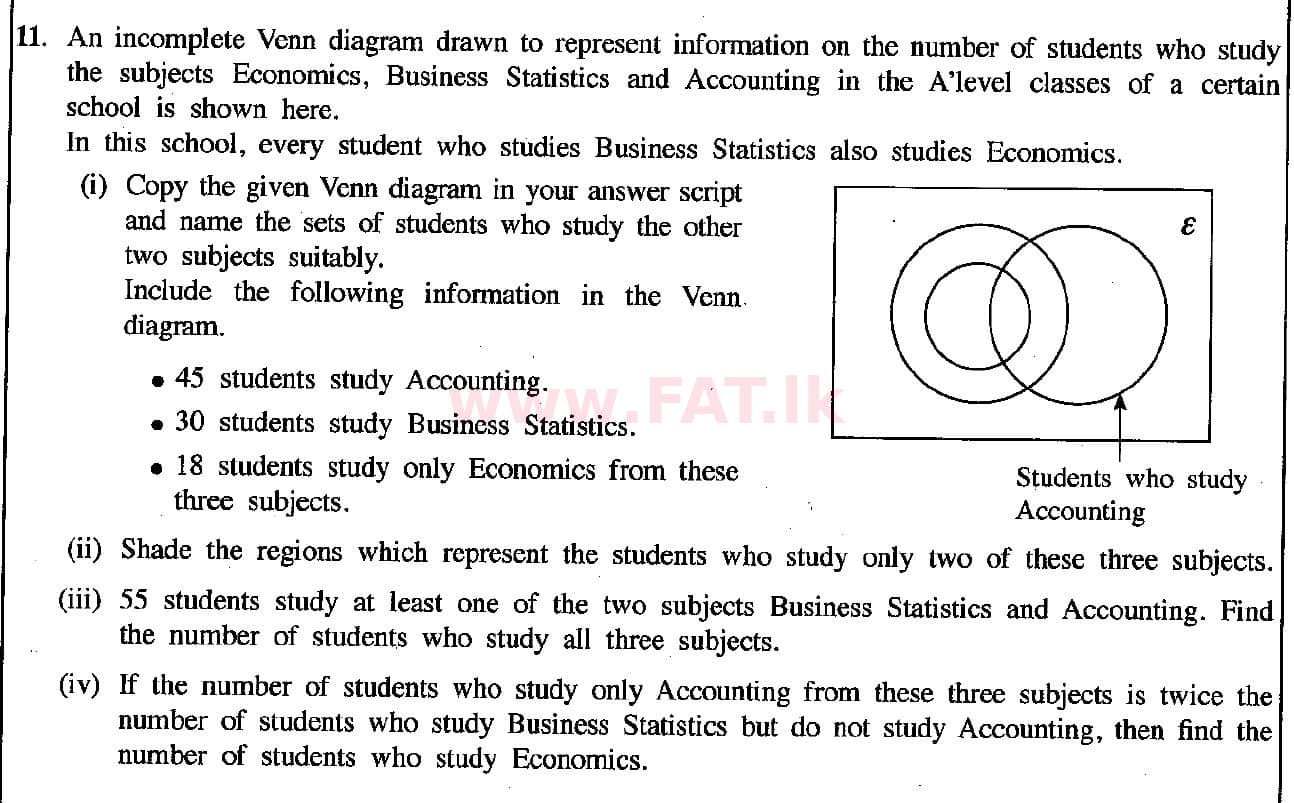 National Syllabus : Ordinary Level (O/L) Mathematics - 2018 December - Paper II (English Medium) 11 1