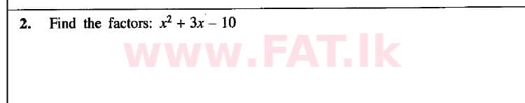 National Syllabus : Ordinary Level (O/L) Mathematics - 2019 December - Paper I (English Medium) 2 1