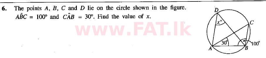 National Syllabus : Ordinary Level (O/L) Mathematics - 2019 December - Paper I (English Medium) 6 1