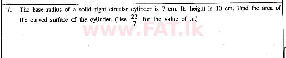National Syllabus : Ordinary Level (O/L) Mathematics - 2019 December - Paper I (English Medium) 7 1