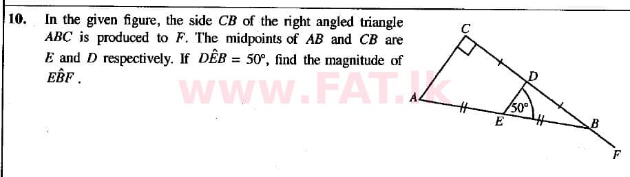 National Syllabus : Ordinary Level (O/L) Mathematics - 2019 December - Paper I (English Medium) 10 1