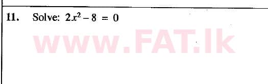 National Syllabus : Ordinary Level (O/L) Mathematics - 2019 December - Paper I (English Medium) 11 1