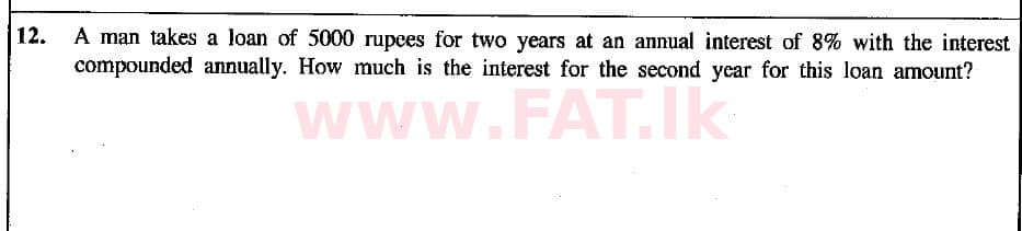 National Syllabus : Ordinary Level (O/L) Mathematics - 2019 December - Paper I (English Medium) 12 1