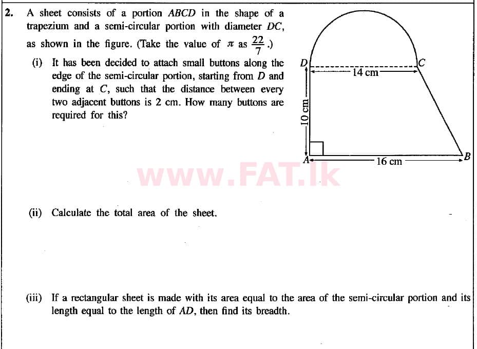 National Syllabus : Ordinary Level (O/L) Mathematics - 2019 December - Paper I (English Medium) 27 1