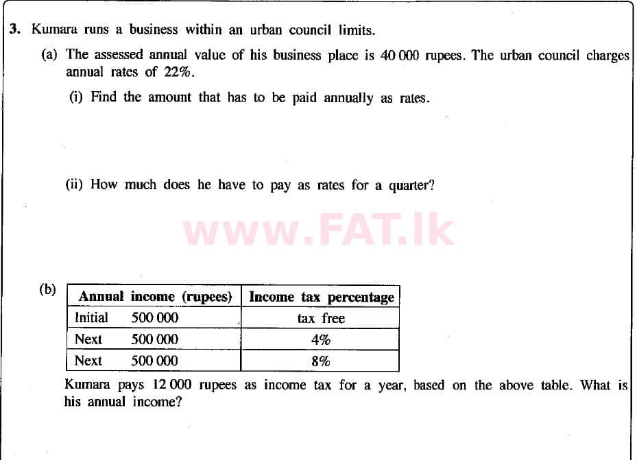 National Syllabus : Ordinary Level (O/L) Mathematics - 2019 December - Paper I (English Medium) 28 1