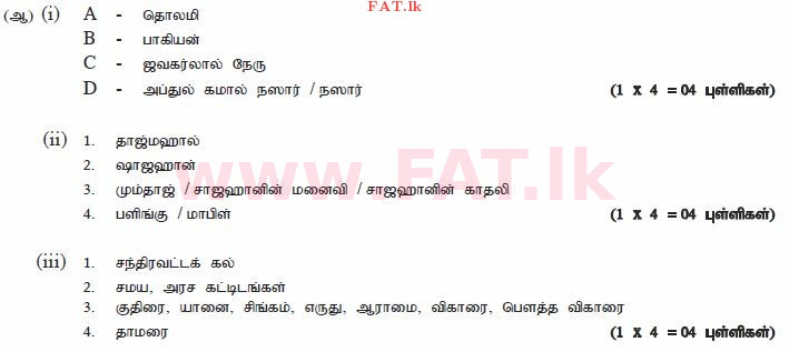 National Syllabus : Ordinary Level (O/L) History - 2010 December - Paper II (தமிழ் Medium) 1 2403
