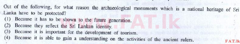 National Syllabus : Ordinary Level (O/L) History - 2016 December - Paper I (English Medium) 6 1