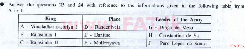 National Syllabus : Ordinary Level (O/L) History - 2016 December - Paper I (English Medium) 24 1