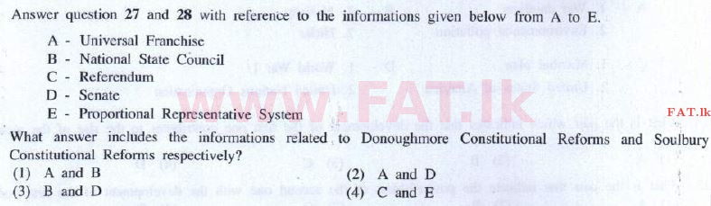 National Syllabus : Ordinary Level (O/L) History - 2016 December - Paper I (English Medium) 27 1