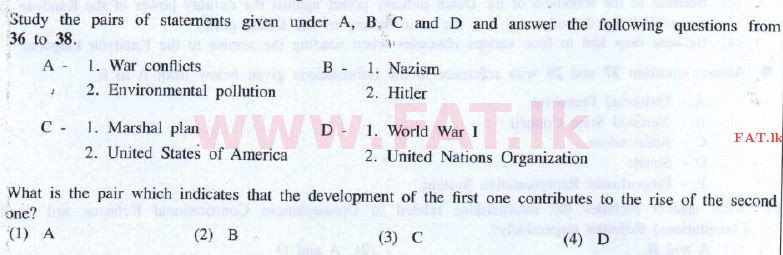 National Syllabus : Ordinary Level (O/L) History - 2016 December - Paper I (English Medium) 36 1
