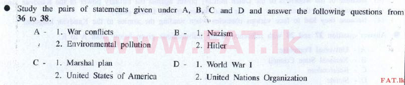 National Syllabus : Ordinary Level (O/L) History - 2016 December - Paper I (English Medium) 37 1