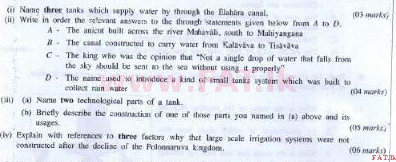 National Syllabus : Ordinary Level (O/L) History - 2016 December - Paper II (English Medium) 4 1