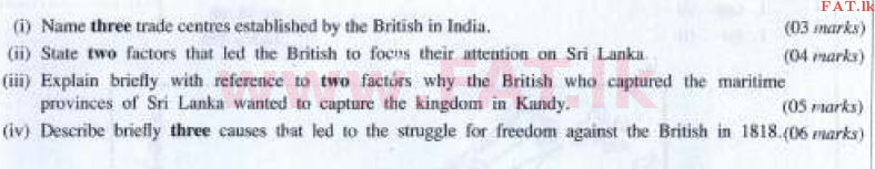 National Syllabus : Ordinary Level (O/L) History - 2016 December - Paper II (English Medium) 7 1
