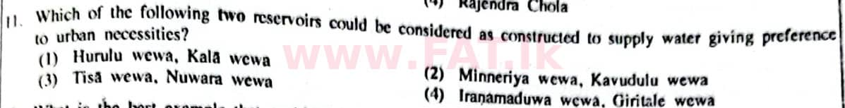 දේශීය විෂය නිර්දේශය : සාමාන්‍ය පෙළ (O/L) ඉතිහාසය - 2014 දෙසැම්බර් - ප්‍රශ්න පත්‍රය I (English මාධ්‍යය) 11 1