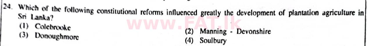 දේශීය විෂය නිර්දේශය : සාමාන්‍ය පෙළ (O/L) ඉතිහාසය - 2014 දෙසැම්බර් - ප්‍රශ්න පත්‍රය I (English මාධ්‍යය) 24 1
