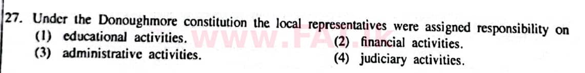 දේශීය විෂය නිර්දේශය : සාමාන්‍ය පෙළ (O/L) ඉතිහාසය - 2014 දෙසැම්බර් - ප්‍රශ්න පත්‍රය I (English මාධ්‍යය) 27 1