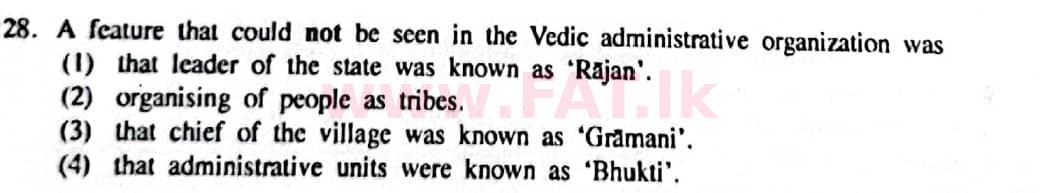 දේශීය විෂය නිර්දේශය : සාමාන්‍ය පෙළ (O/L) ඉතිහාසය - 2014 දෙසැම්බර් - ප්‍රශ්න පත්‍රය I (English මාධ්‍යය) 28 1