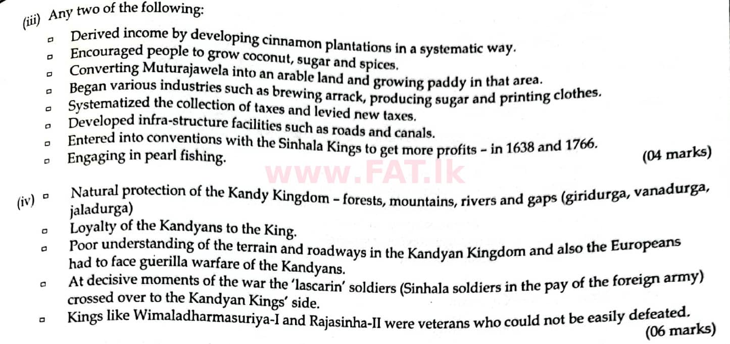 දේශීය විෂය නිර්දේශය : සාමාන්‍ය පෙළ (O/L) ඉතිහාසය - 2014 දෙසැම්බර් - ප්‍රශ්න පත්‍රය II (English මාධ්‍යය) 4 4835