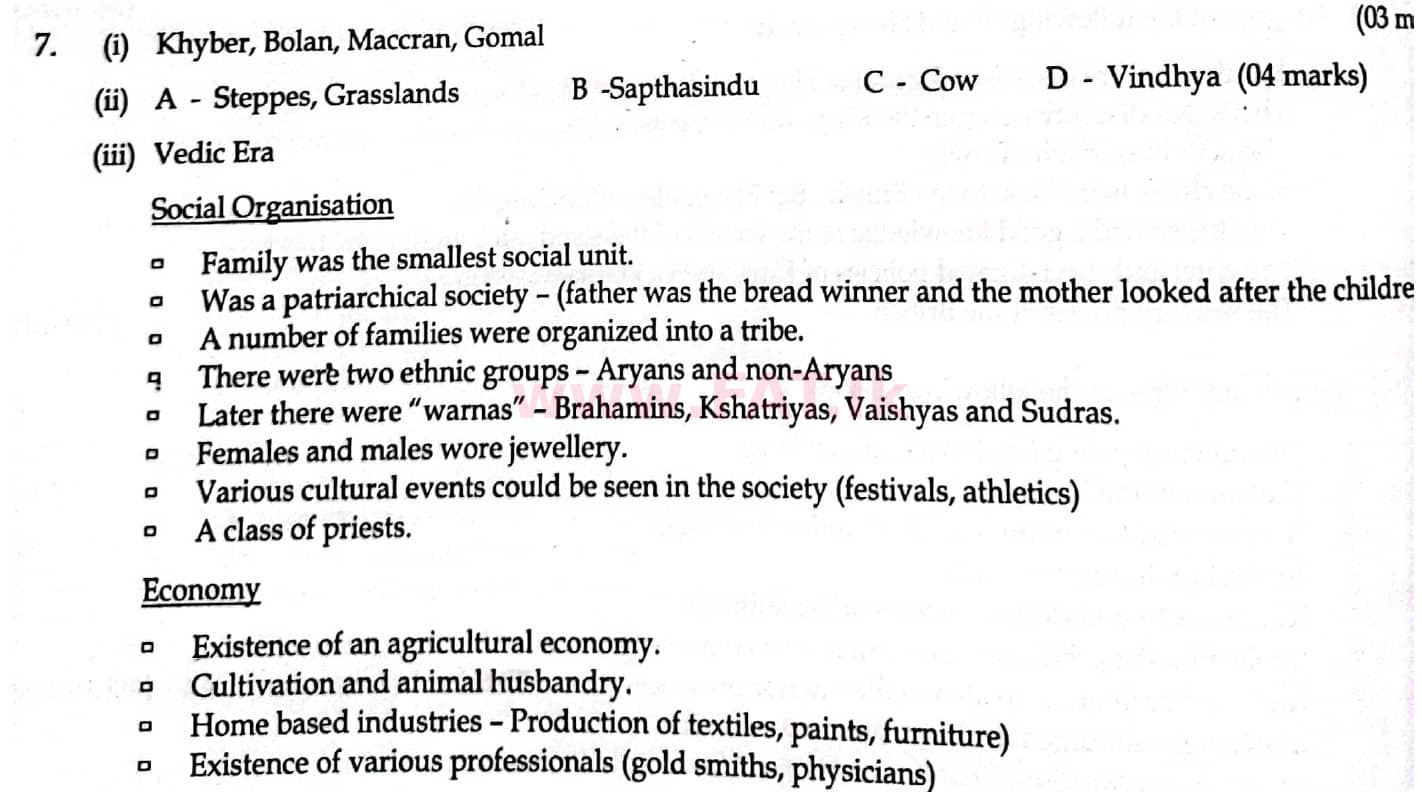 දේශීය විෂය නිර්දේශය : සාමාන්‍ය පෙළ (O/L) ඉතිහාසය - 2014 දෙසැම්බර් - ප්‍රශ්න පත්‍රය II (English මාධ්‍යය) 7 4838