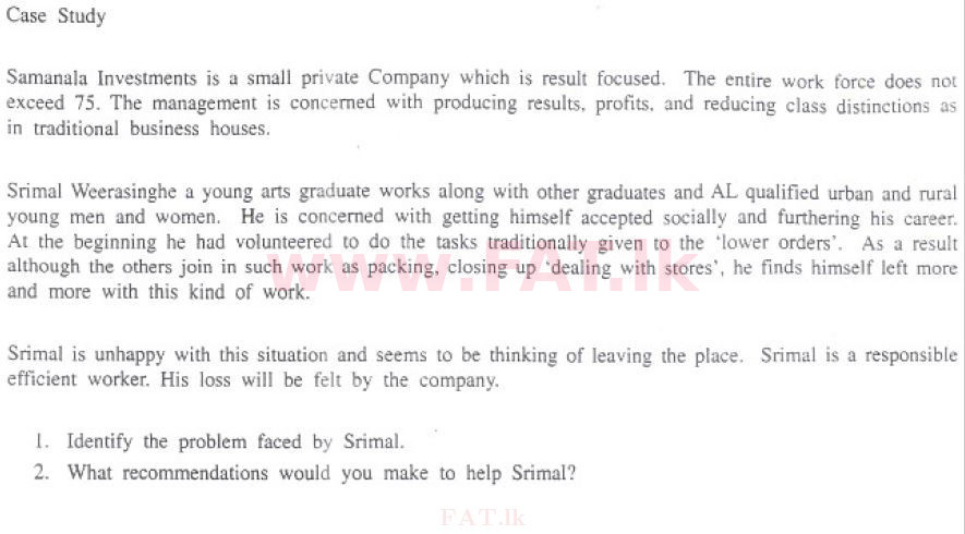 National Syllabus : Central Bank of Sri Lanka Management Trainees - Analytical Writing - 2007 . - Exam Paper (English Medium) 4 1