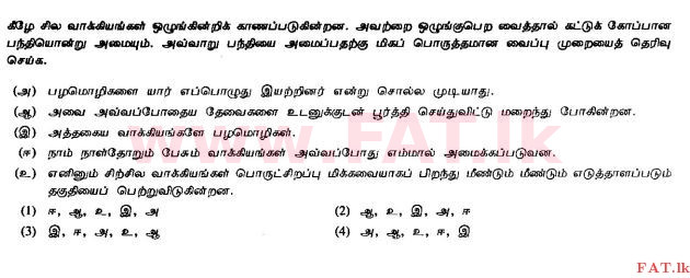 உள்ளூர் பாடத்திட்டம் : சாதாரண நிலை (சா/த) தமிழ் மொழியும் இலக்கியமும் - 2010 டிசம்பர் - தாள்கள் I (தமிழ் மொழிமூலம்) 40 1