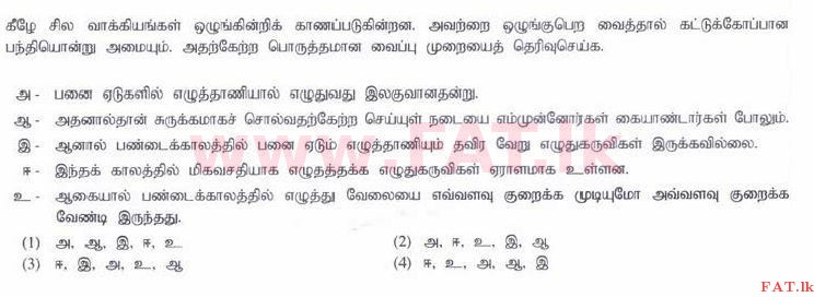National Syllabus : Ordinary Level (O/L) Tamil Language and Literature - 2015 December - Paper I (தமிழ் Medium) 40 1