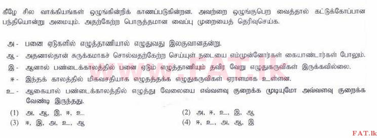 உள்ளூர் பாடத்திட்டம் : சாதாரண நிலை (சா/த) தமிழ் மொழியும் இலக்கியமும் - 2015 டிசம்பர் - தாள்கள் I (தமிழ் மொழிமூலம்) 40 1