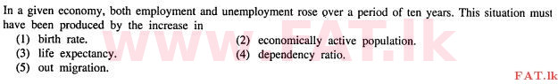 National Syllabus : Advanced Level (A/L) Economics - 2013 August - Paper I (தமிழ் Medium) 50 1