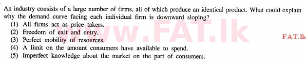 உள்ளூர் பாடத்திட்டம் : உயர்தரம் (உ/த) பொருளியல் - 2013 ஆகஸ்ட் - தாள்கள் I (English மொழிமூலம்) 19 1