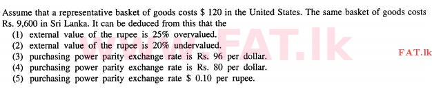 உள்ளூர் பாடத்திட்டம் : உயர்தரம் (உ/த) பொருளியல் - 2013 ஆகஸ்ட் - தாள்கள் I (English மொழிமூலம்) 40 1