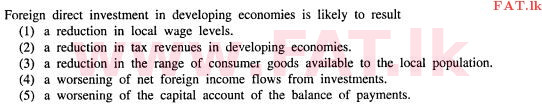 National Syllabus : Advanced Level (A/L) Economics - 2013 August - Paper I (English Medium) 41 1
