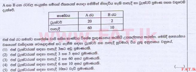 දේශීය විෂය නිර්දේශය : උසස් පෙළ (A/L) ආර්ථික විද්‍යාව - 2015 අගෝස්තු - ප්‍රශ්න පත්‍රය I (සිංහල මාධ්‍යය) 43 1