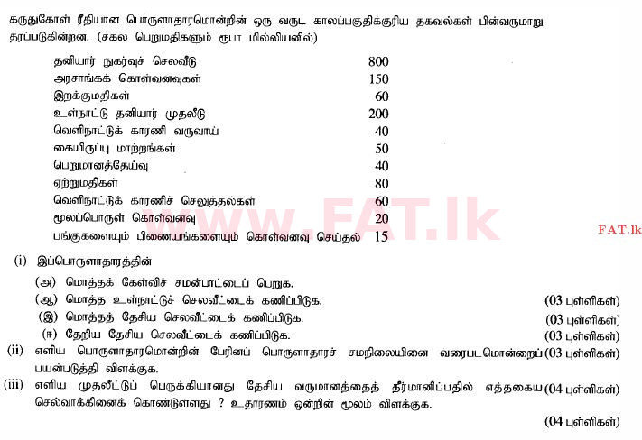 දේශීය විෂය නිර්දේශය : උසස් පෙළ (A/L) ආර්ථික විද්‍යාව - 2014 අගෝස්තු - ප්‍රශ්න පත්‍රය II (தமிழ் මාධ්‍යය) 5 1